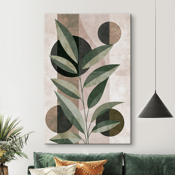 Plant with leaves and circles Plant with leaves and circles