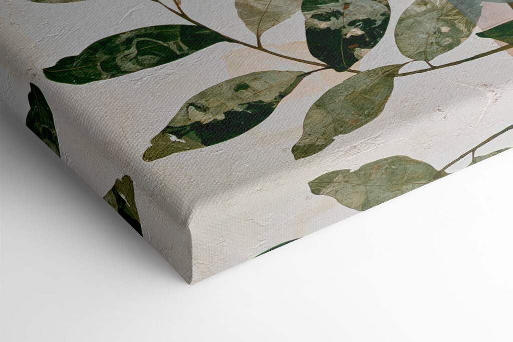 Painting of leaves and circles