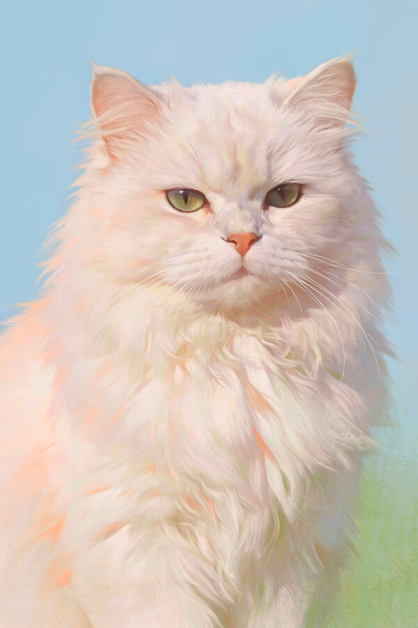 White cat with green eyes White cat with green eyes