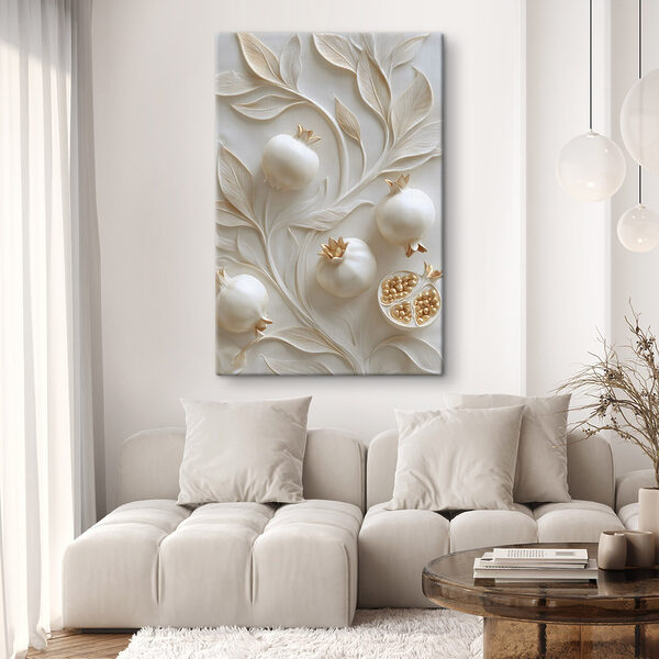 Obraz Elegancki wzór z granatem i liśćmi (SKU: s49237) Obraz Obraz Elegancki wzór z granatem i liśćmi (SKU: s49237)