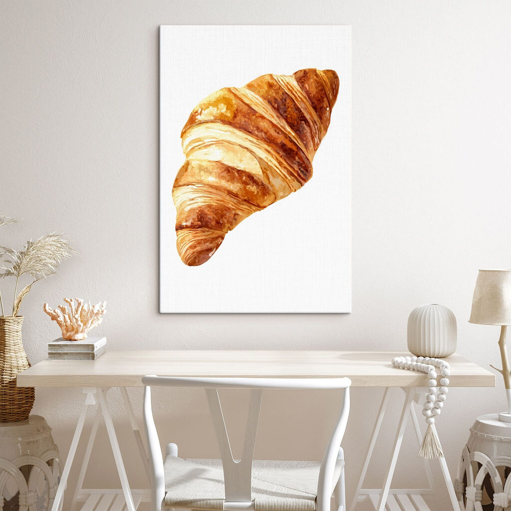 Freshly baked croissant on display Freshly baked croissant on display