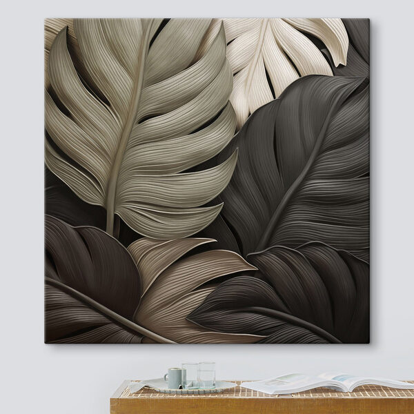 Obraz Zbiór czarno-białych liści (SKU: s49081) Obraz Obraz Zbiór czarno-białych liści (SKU: s49081)