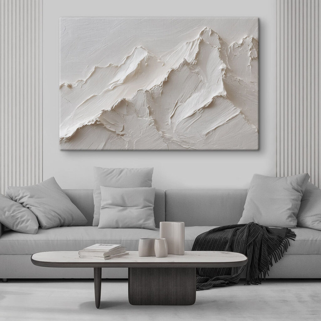 White mountain with a few layers of snow