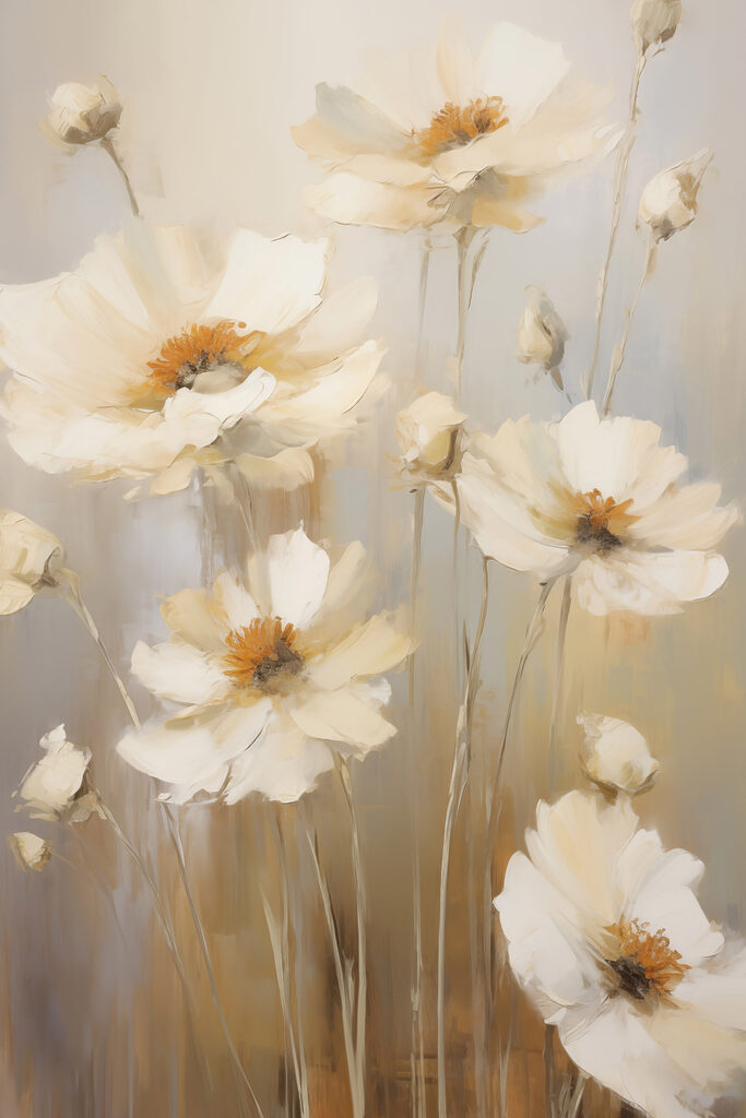 Painting of white flowers