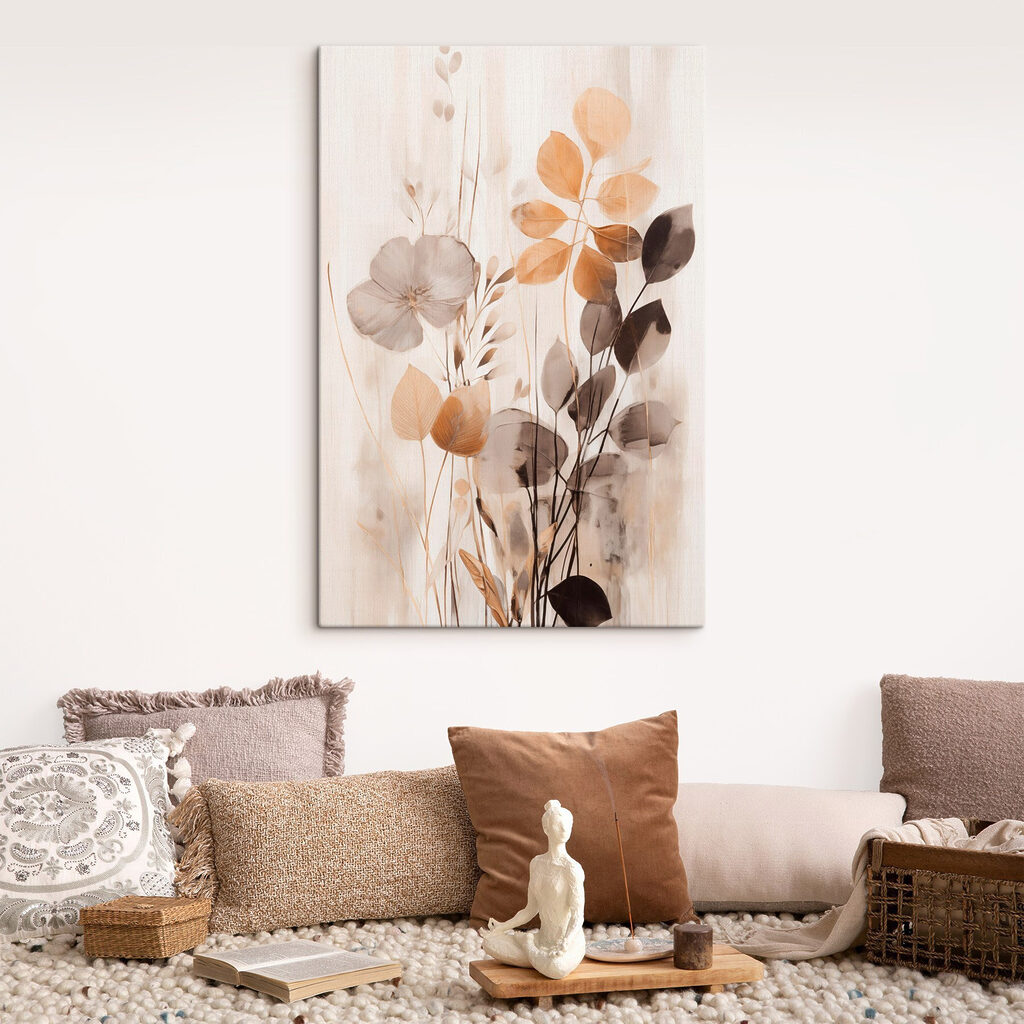Painting of flowers and leaves