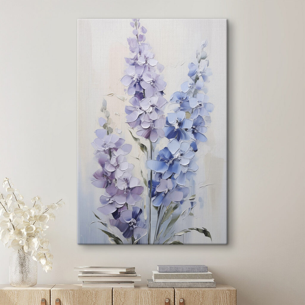 Painting of flowers on a white surface Painting of flowers on a white surface