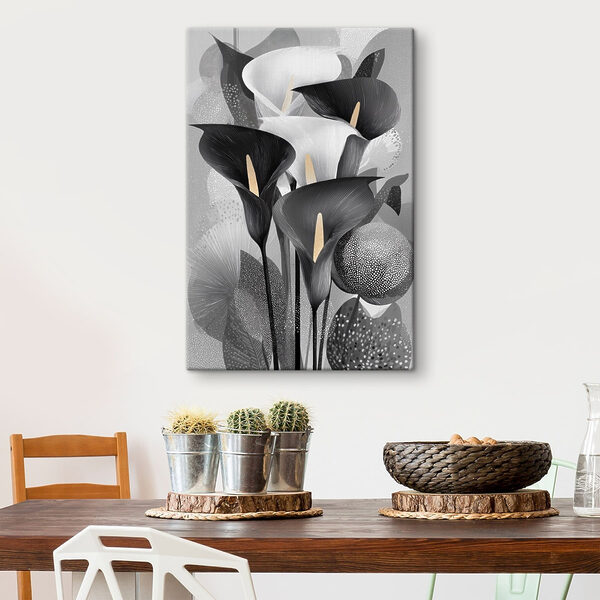 Group of black and white flowers Group of black and white flowers