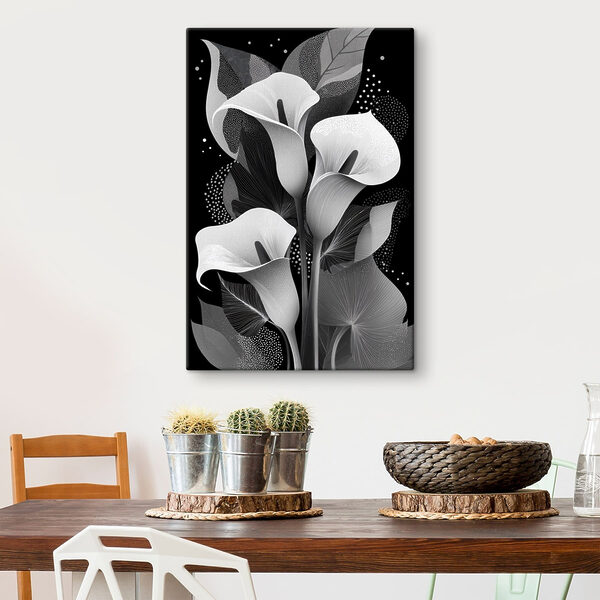 Obraz Elegancka ilustracja kwiatowa na czarnym tle (SKU: s49087) Obraz Obraz Elegancka ilustracja kwiatowa na czarnym tle (SKU: s49087)
