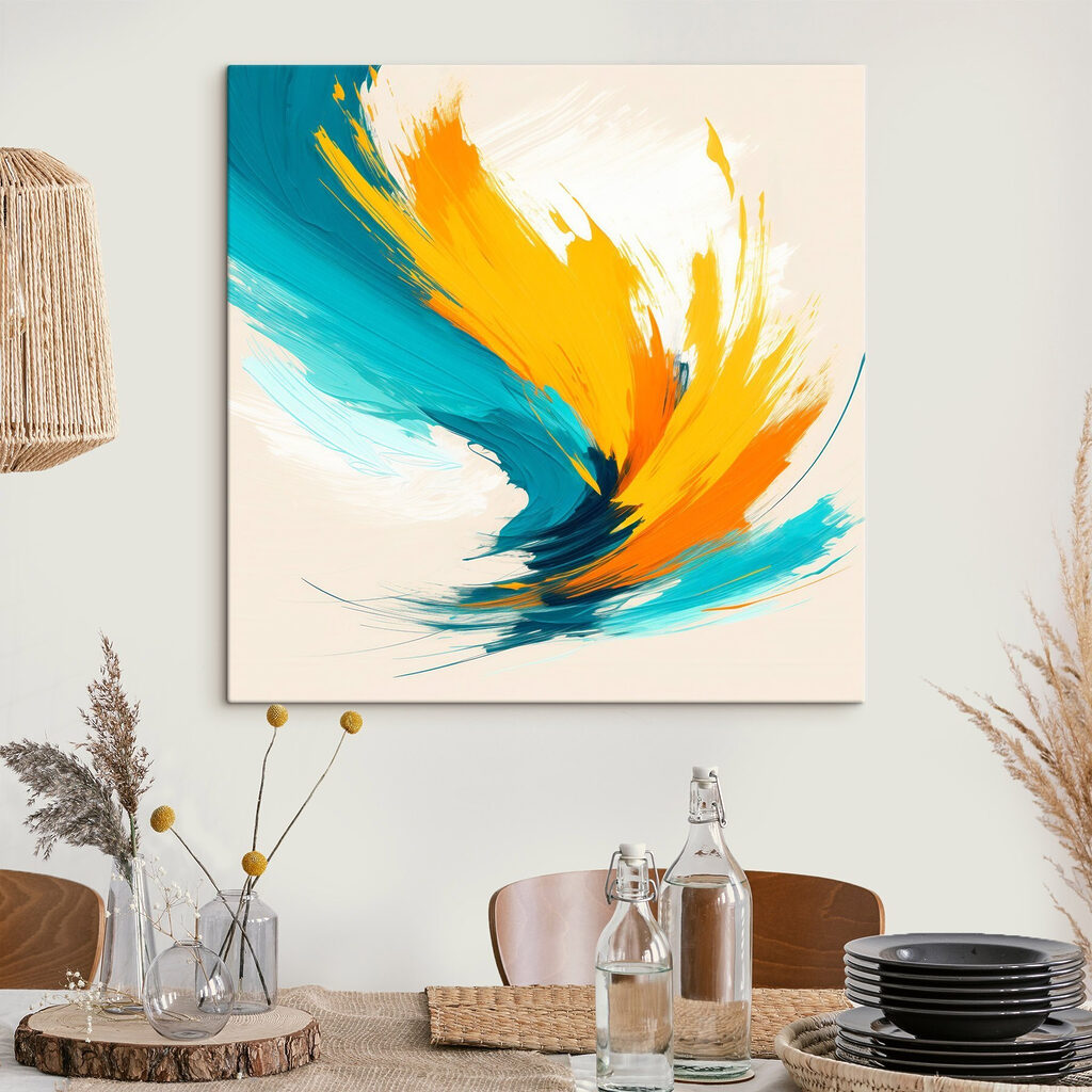 Blue and yellow paint swirls Blue and yellow paint swirls