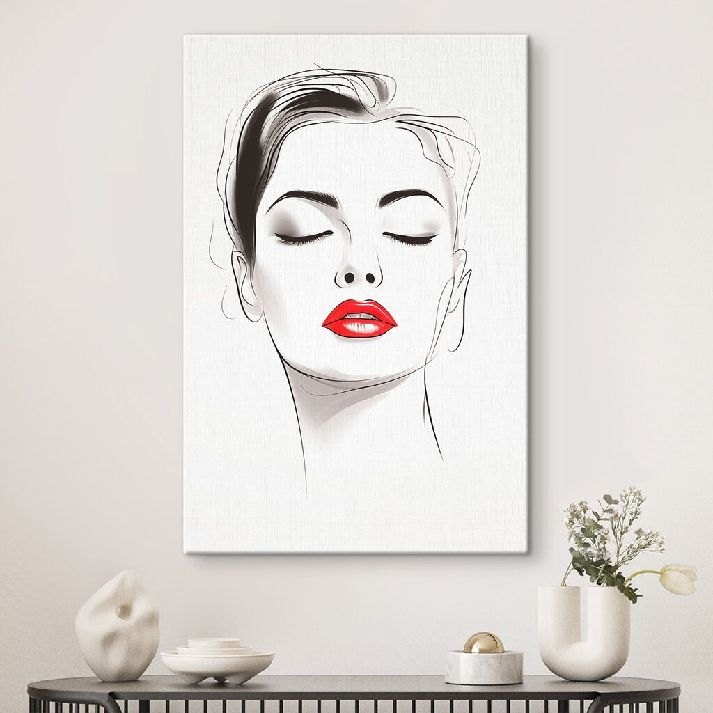Elegant portrait with bold lips