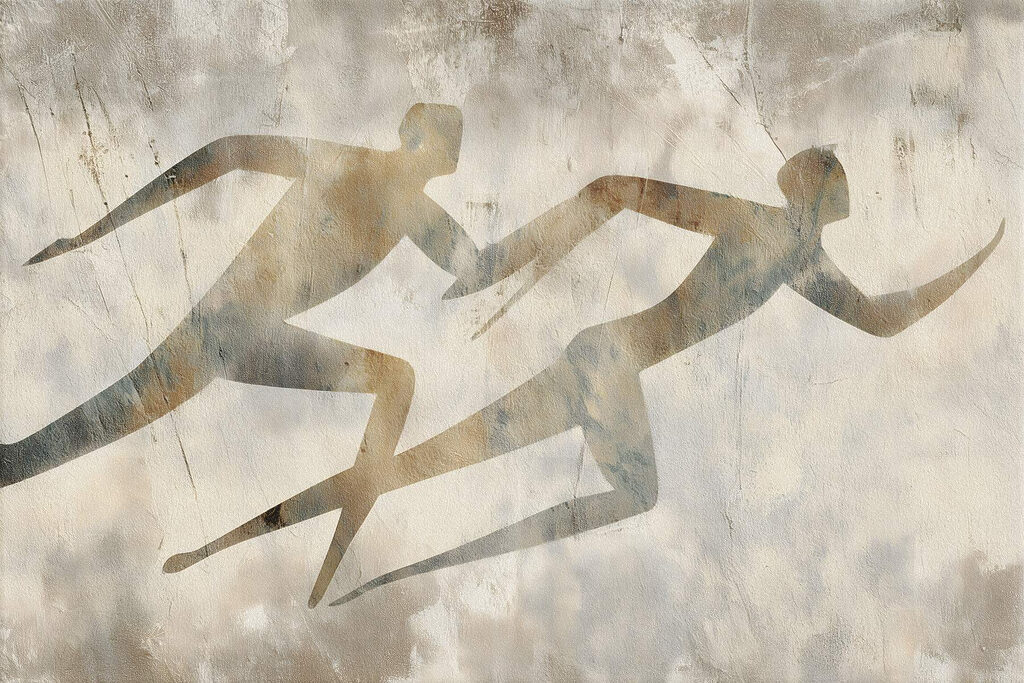 Drawing of a running man