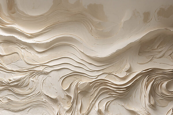 White wall with wavy lines