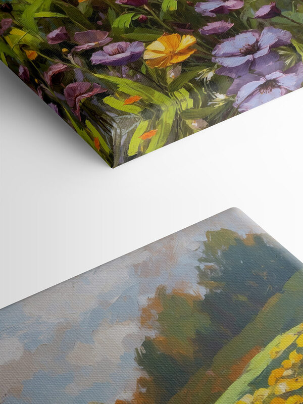 Painting of a field of flowers
