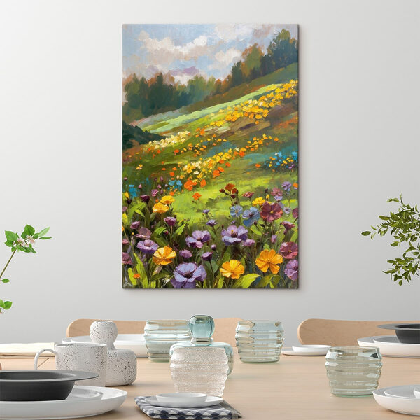 Painting of a field of flowers