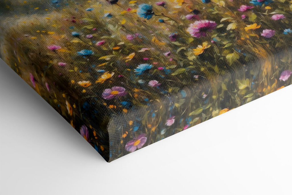 Painting of a field of flowers Painting of a field of flowers