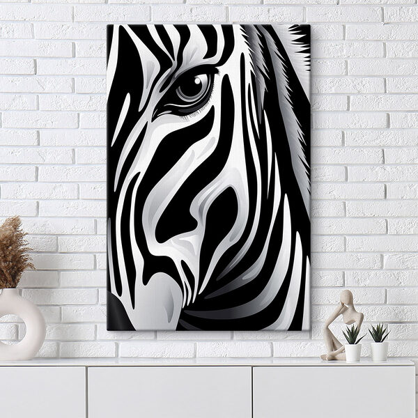 Obraz Majestatyczna zebra w stylu monochromatycznym (SKU: s48957) Obraz Obraz Majestatyczna zebra w stylu monochromatycznym (SKU: s48957)