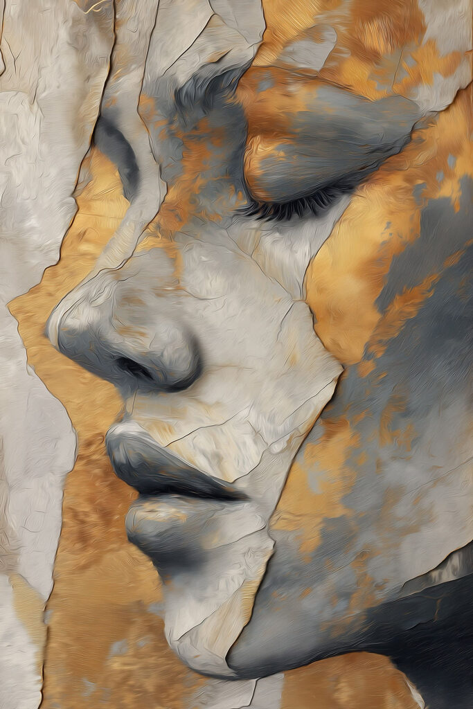 Soft hues blend in artistic embrace