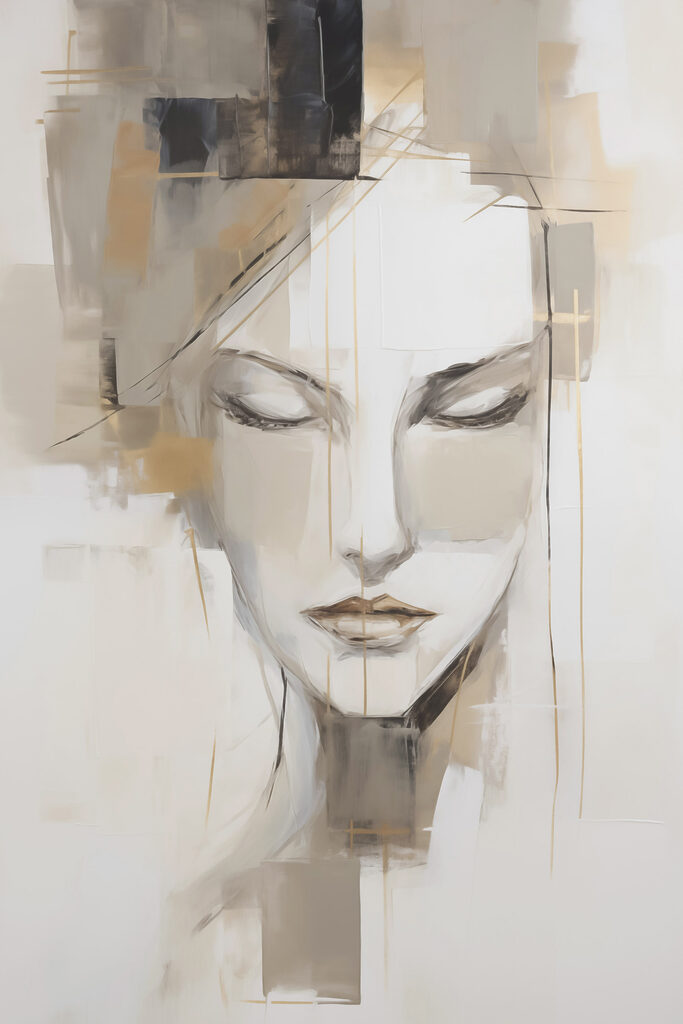 Painting of a woman's face Painting of a woman's face