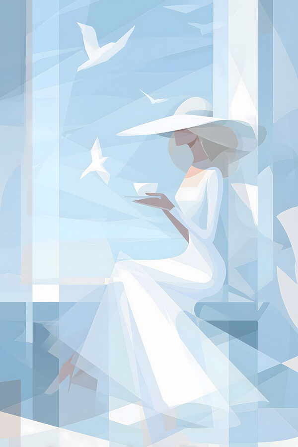 Woman in a white dress