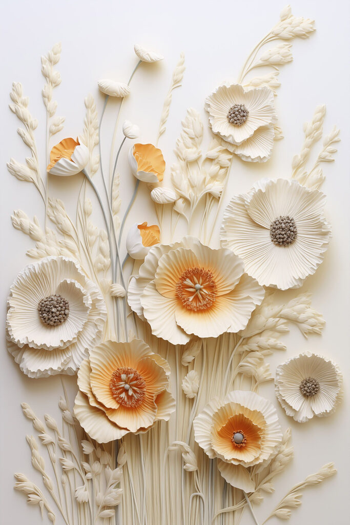 White and orange flowers