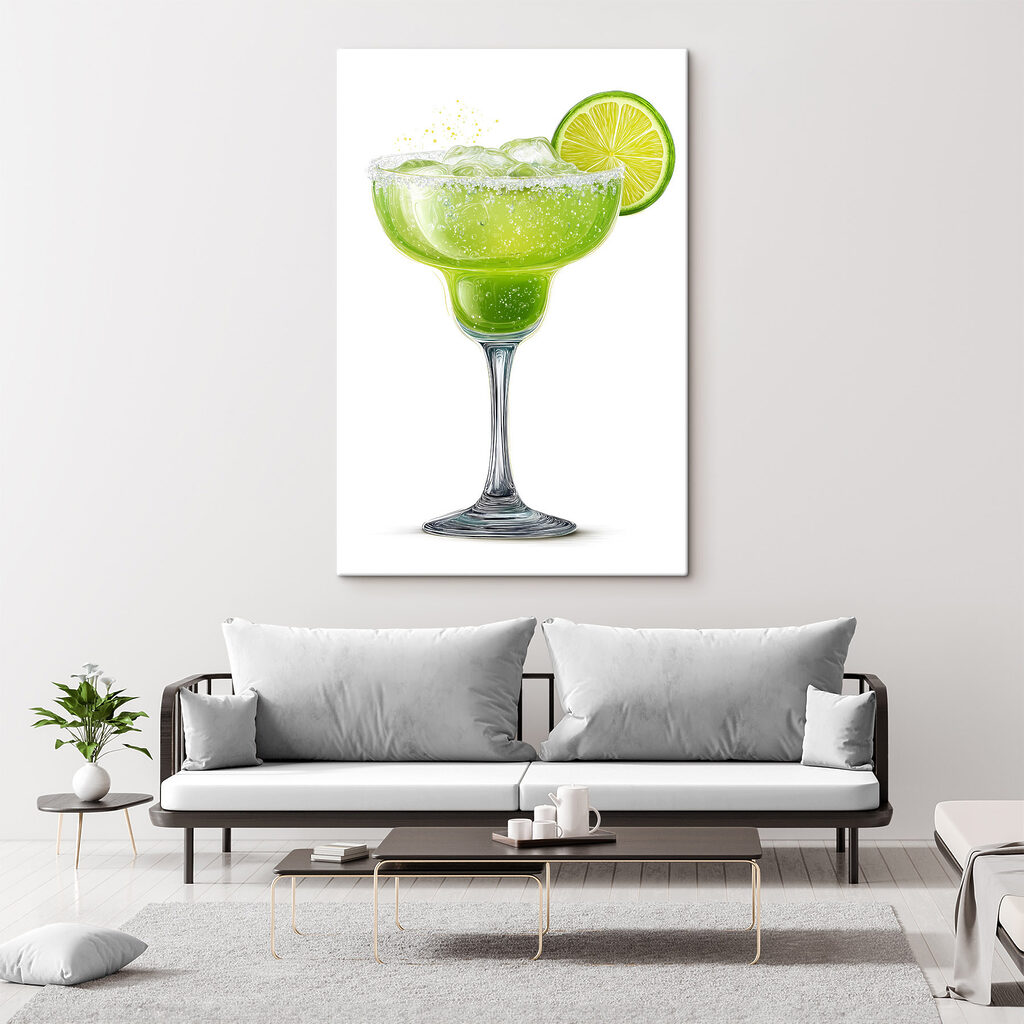 Glass with a drink and lime wedge Glass with a drink and lime wedge