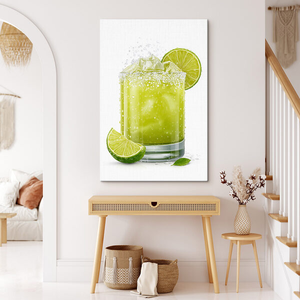 Obraz Szklanka soku z limonki z lodem i plasterkami limonki (SKU: s48446) Obraz Obraz Szklanka soku z limonki z lodem i plasterkami limonki (SKU: s48446)