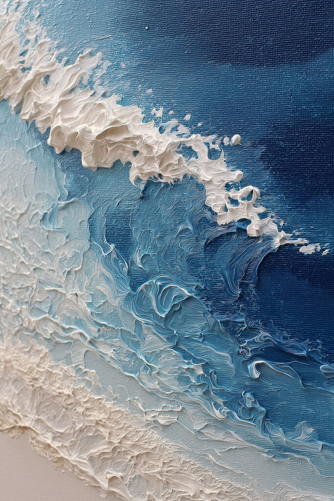 Waves dancing on textured canvas Waves dancing on textured canvas