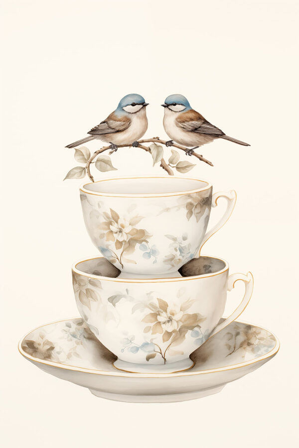 Two birds on a teacup Two birds on a teacup