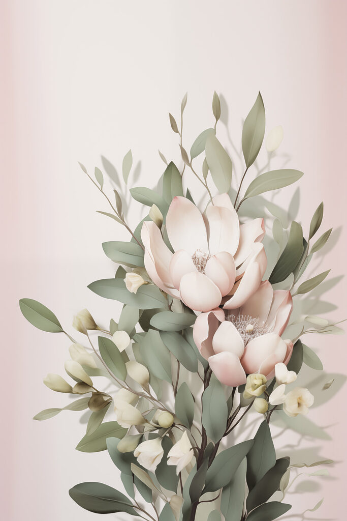 Delicate blooms in soft pastel hues