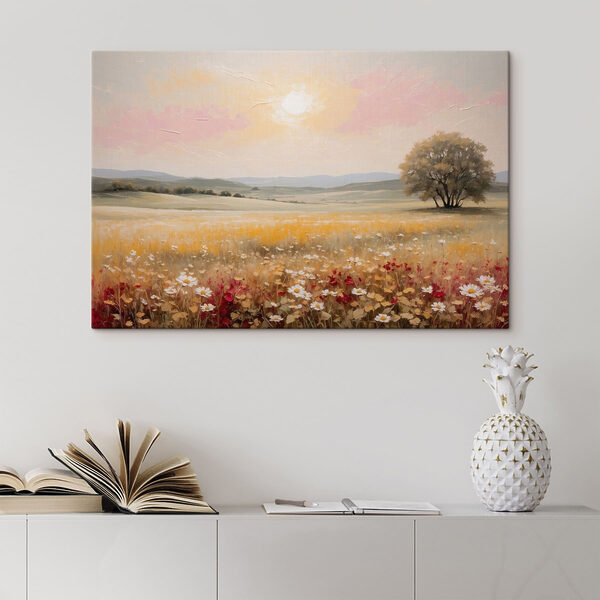 Painting of a field of flowers