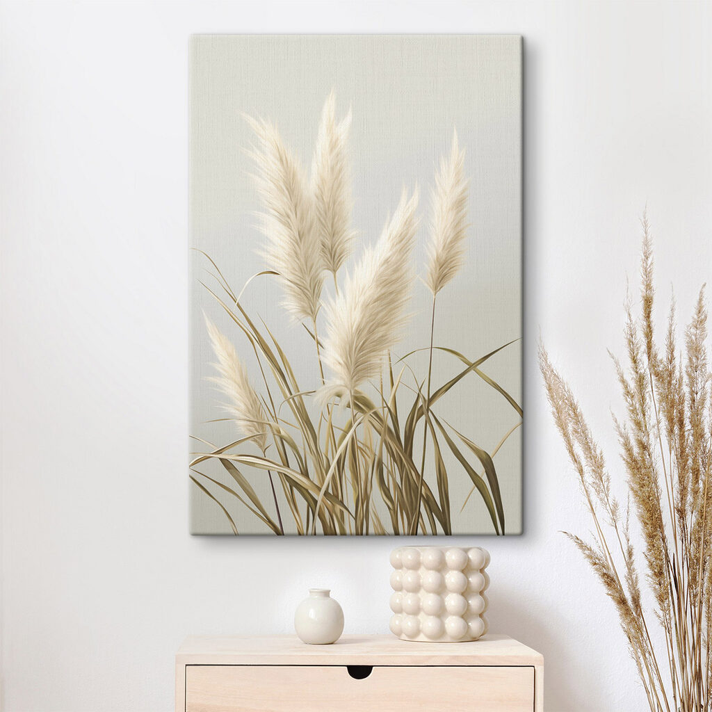 Pampas grass in soft pastel tones