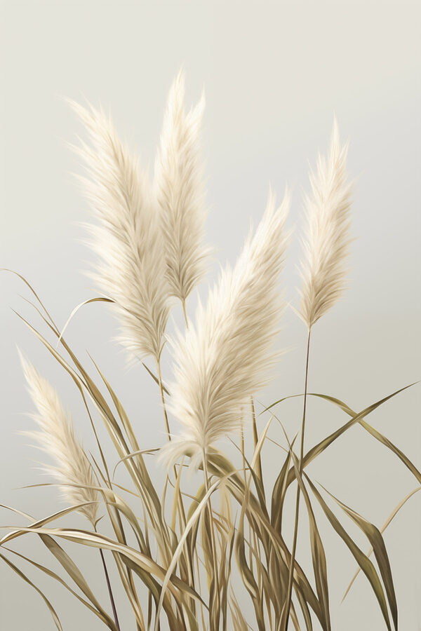Pampas grass in soft pastel tones