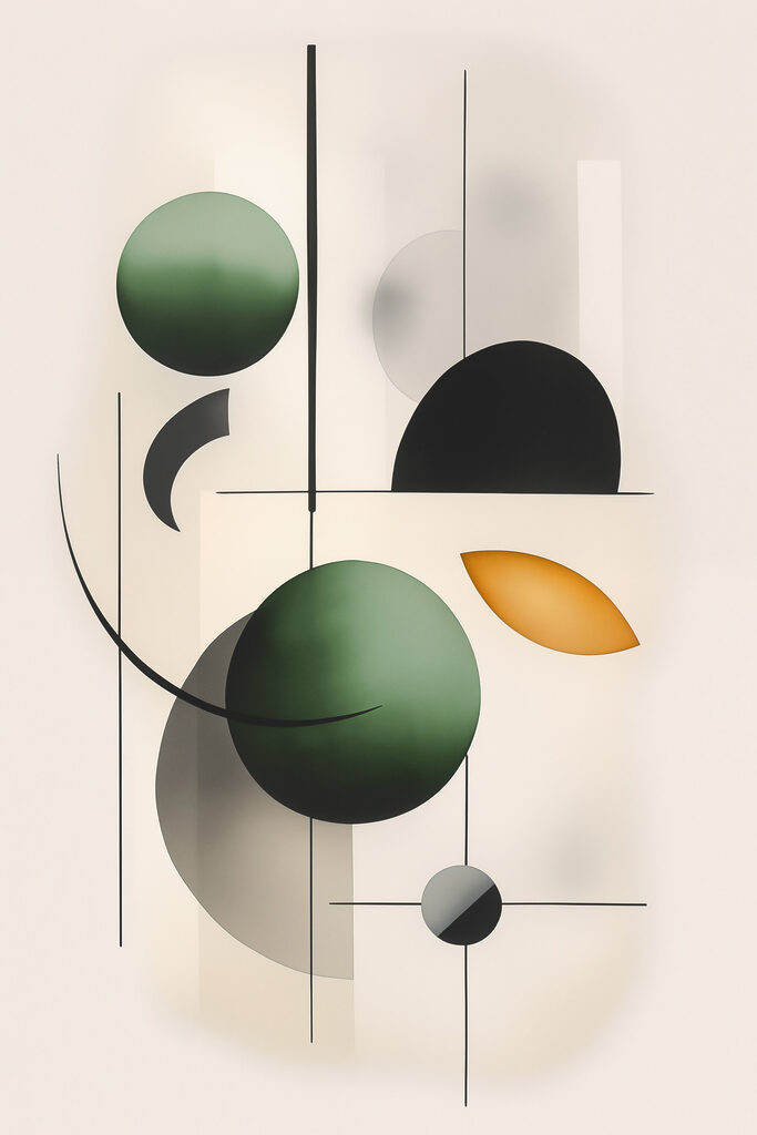 Abstract shapes in harmonious balance Abstract shapes in harmonious balance