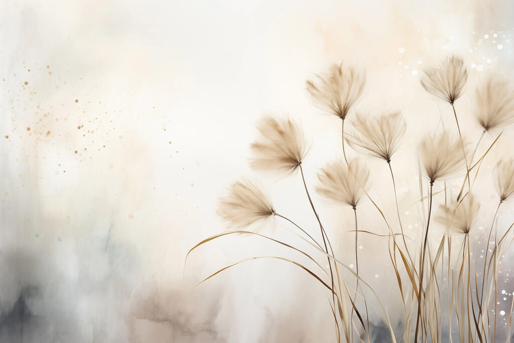 Gentle grasses dance in soft breeze