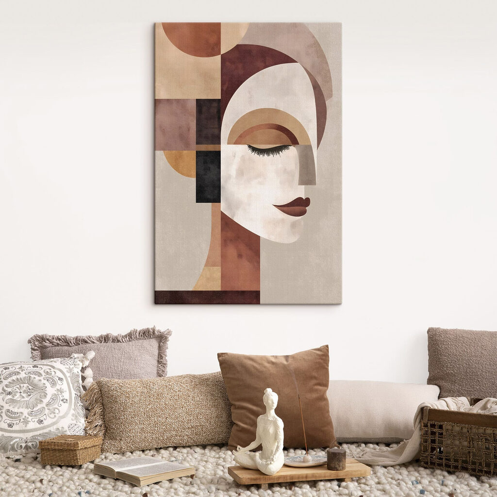 Woman's face with different colors