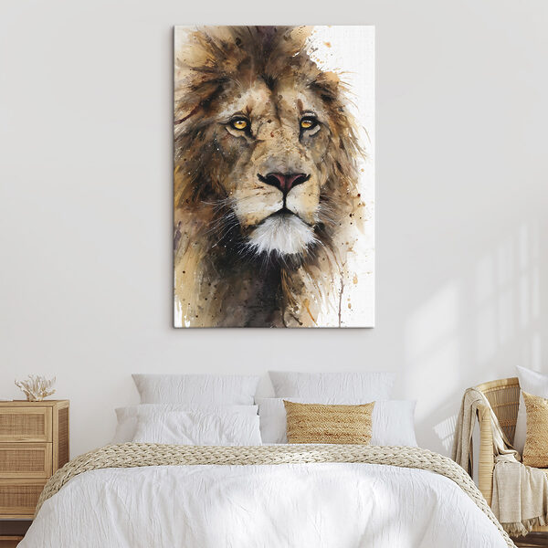 Majestic lion with piercing gaze