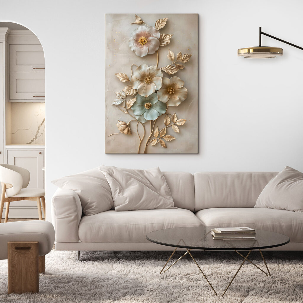 Wall decoration with flowers and leaves Wall decoration with flowers and leaves