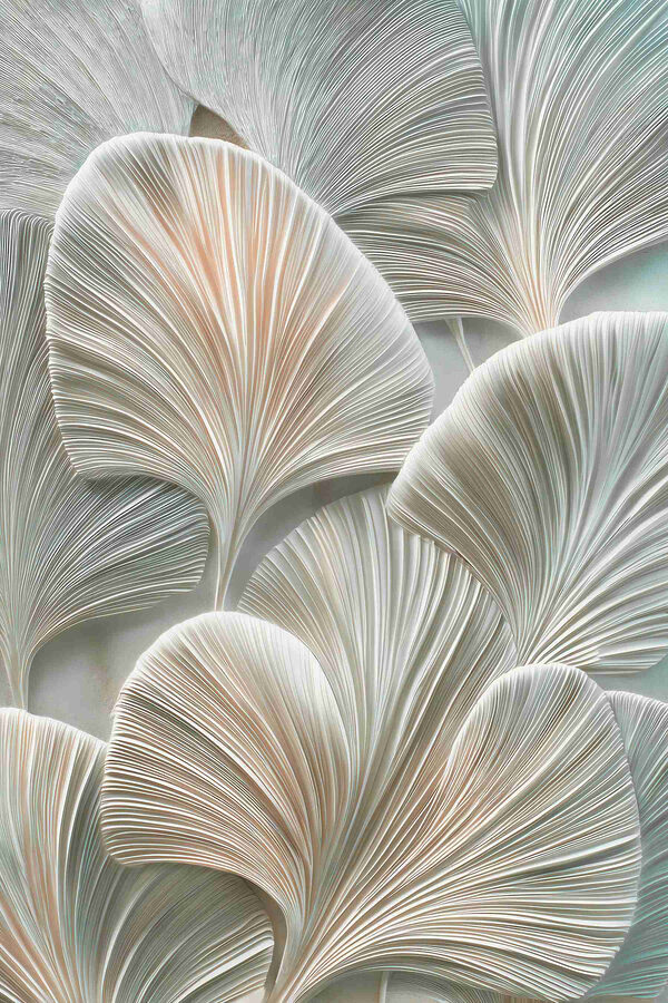 Delicate leaves in soft hues