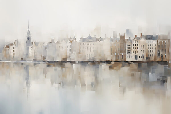 Watercolor of a city Watercolor of a city