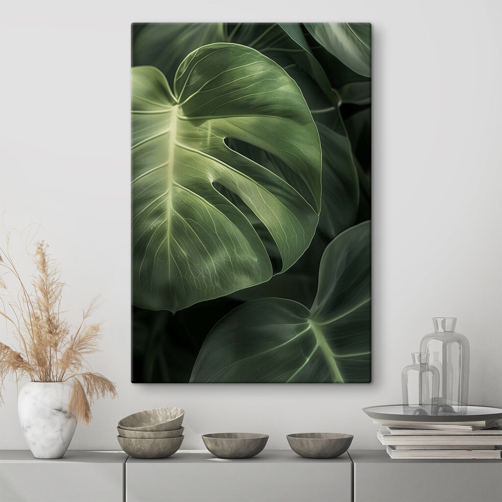 Lush green leaves in natural light