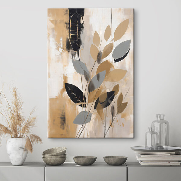 Painting of leaves on a wall