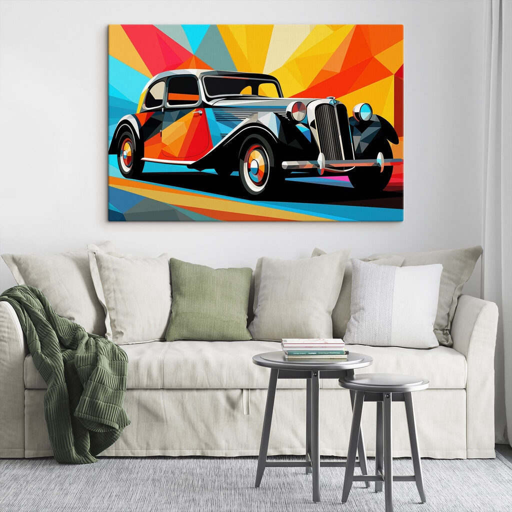 Colorful car on a road