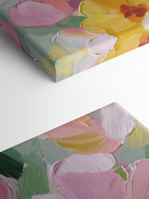 Bright blossoms in soft pastel hues