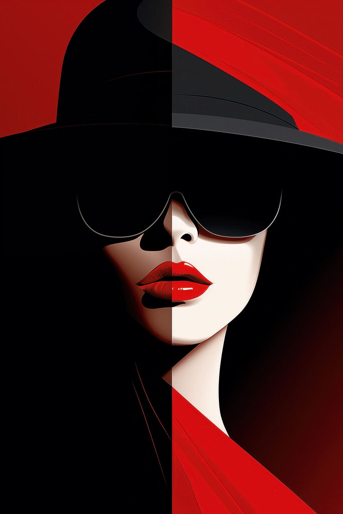 Woman wearing a hat and sunglasses Woman wearing a hat and sunglasses