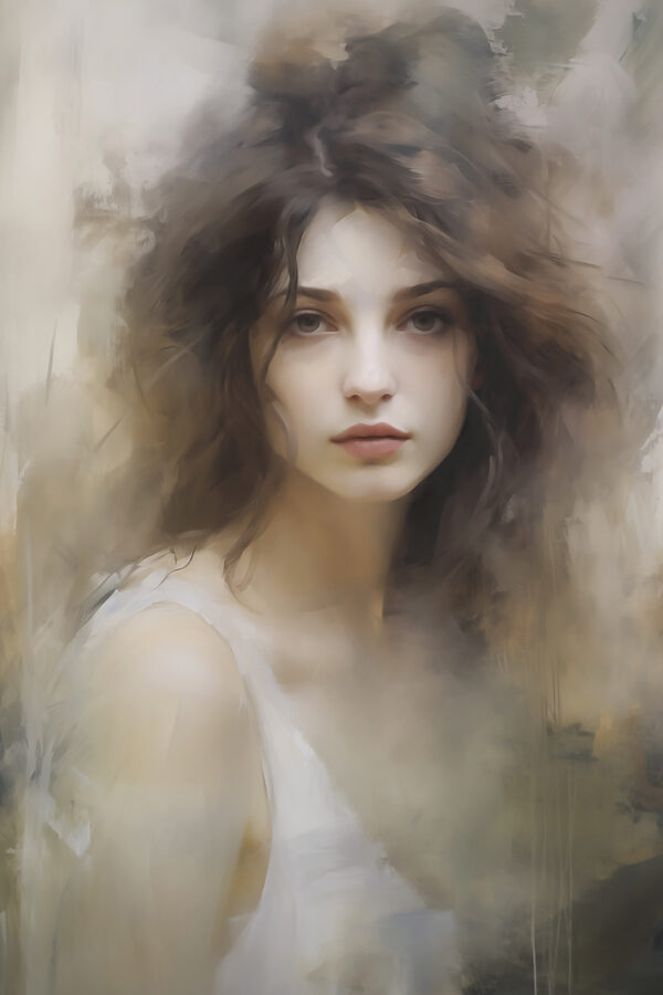 Woman with long brown hair