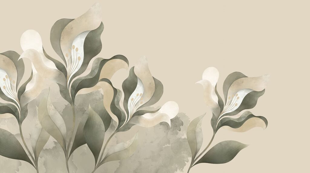 Soft florals on a gentle backdrop
