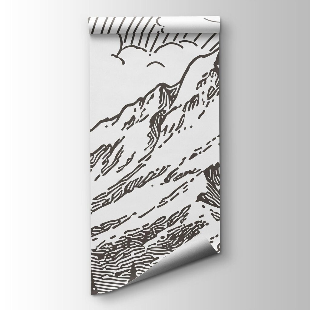Landscape with trees and mountains