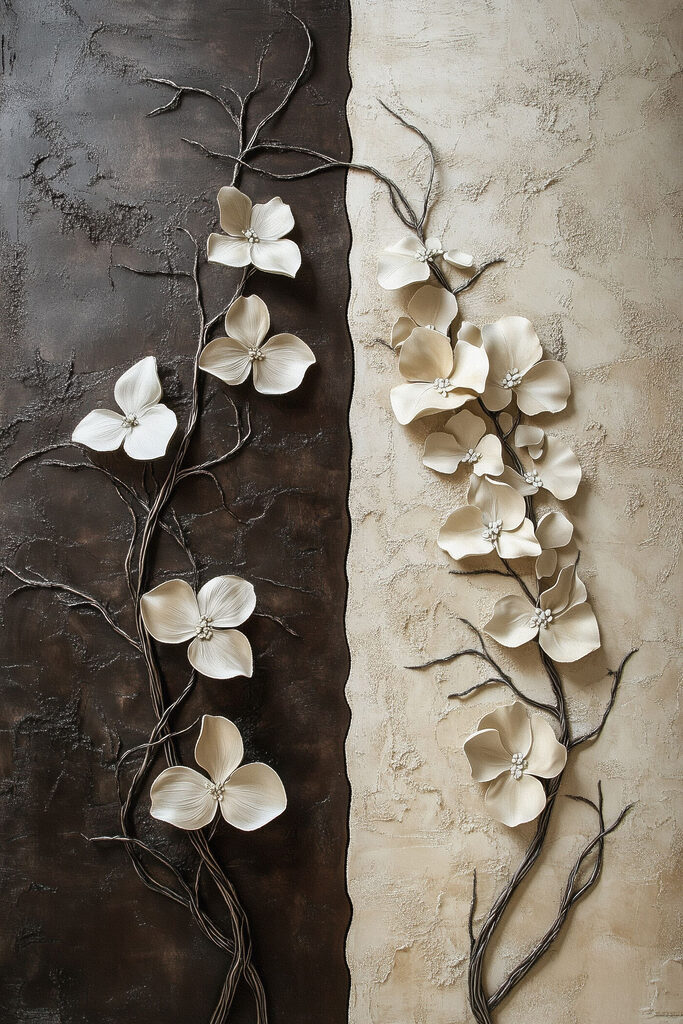 Gentle blooms on contrasting backgrounds Gentle blooms on contrasting backgrounds
