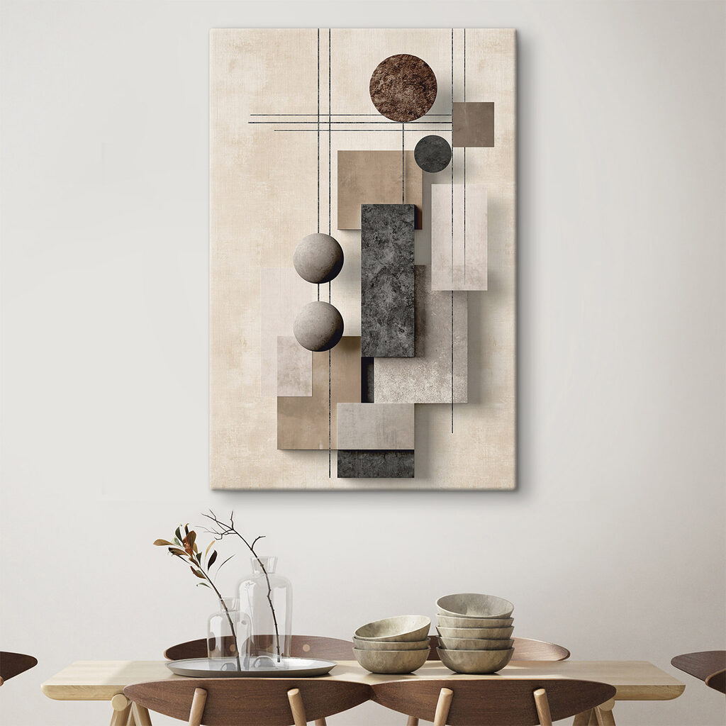 Wall art with geometric shapes and circles Wall art with geometric shapes and circles
