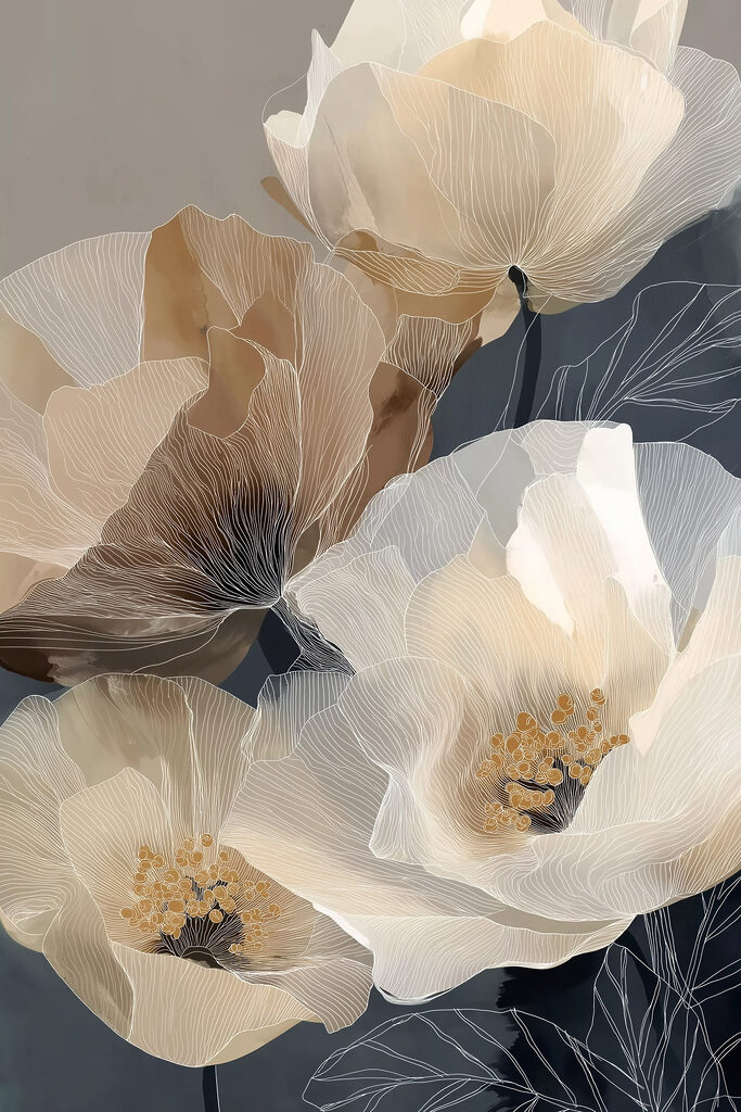 Delicate blooms in soft earth tones Delicate blooms in soft earth tones